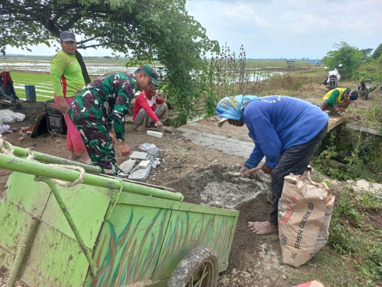 Karya Bhakti Babinsa Desa Jagapura Wetan Bersama Petani Poktan Kerta Asih