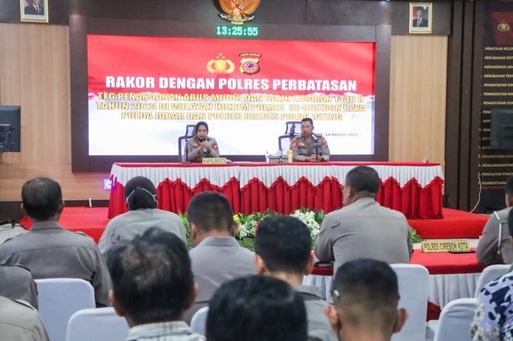 Polresta Cirebon Gelar Rapat Koordinasi Lintas Sektoral Penanganan Arus Mudik dan Balik Lebaran 1446 H Tahun 2025.
