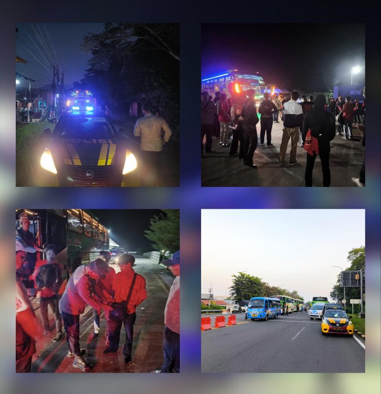 Kapolresta Cirebon Pimpin Pengamanan Keberangkatan Ribuan Buruh Menuju Jakarta Peringati May Day 2025