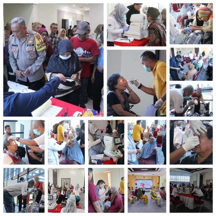 Sambut Hari Bhayangkara ke-79, Sebanyak 228 Calon Pasien Ikuti Screening Operasi Katarak Gratis Digelar Polres Metro Tangerang Kota