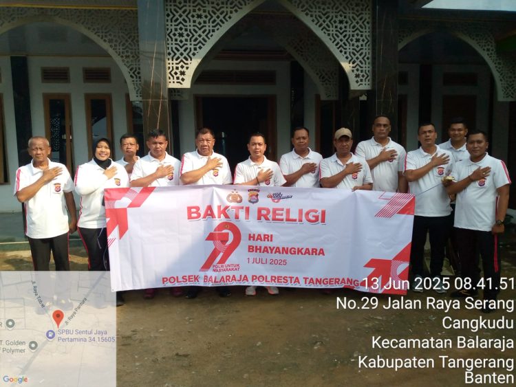 Dalam Rangka HUT Bhayangkara ke 79 Polsek Balaraja Melaksanakan Bakti Religi di Masjid At Taqwa Desa Sentul Jaya 