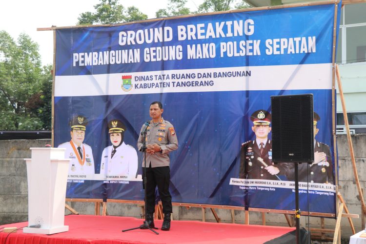Ground Breaking Gedung Baru Polsek Sepatan, Kapolres Metro Tangerang Kota: Tingkatkan Pelayanan Masyarakat
