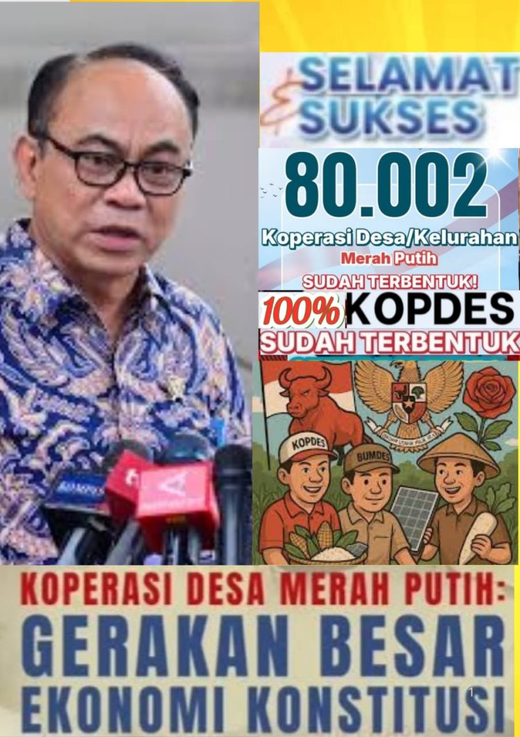 Kopdes Merah Putih Sudah Terbentuk 80 ribu Menkop Buktikan Kinerja Sangat Baik