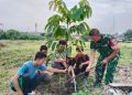 Peduli Alam dan Lingkungan Hidup, Babinsa Bersama DLH Kota Cirebon Laksanakan Reboisasi.