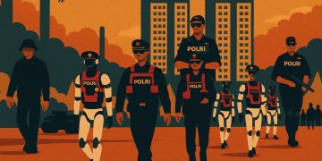 POLRI PERKENALKAN 30 ROBOT PIONIR DALAM DEFILE HARI BHAYANGKARA KE-79