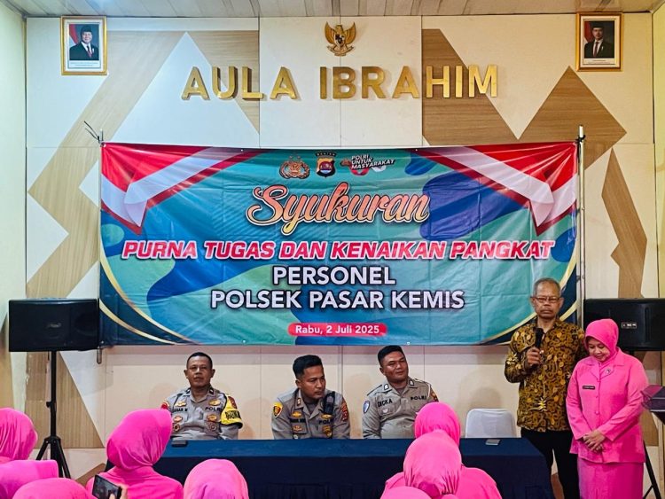 Keluarga Besar Polsek Pasar Kemis Lepas Anggota Masuki Purna Tugas