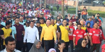 KAPOLRES TANGERANG SELATAN HADIRI OLAHRAGA BERSAMA TNI-POLRI DAN MASYARAKAT SERTA SOSIALISASIKAN PROGRAM CETAR DAN PELAYANAN PUBLIK DALAM RANGKA HUT KE-80 RI