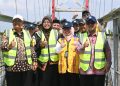 Peresmian Jembatan Gantung Babakan Losari, Komandan Kodim 0620/Kab. Cirebon Hadir Dampingi Bupati