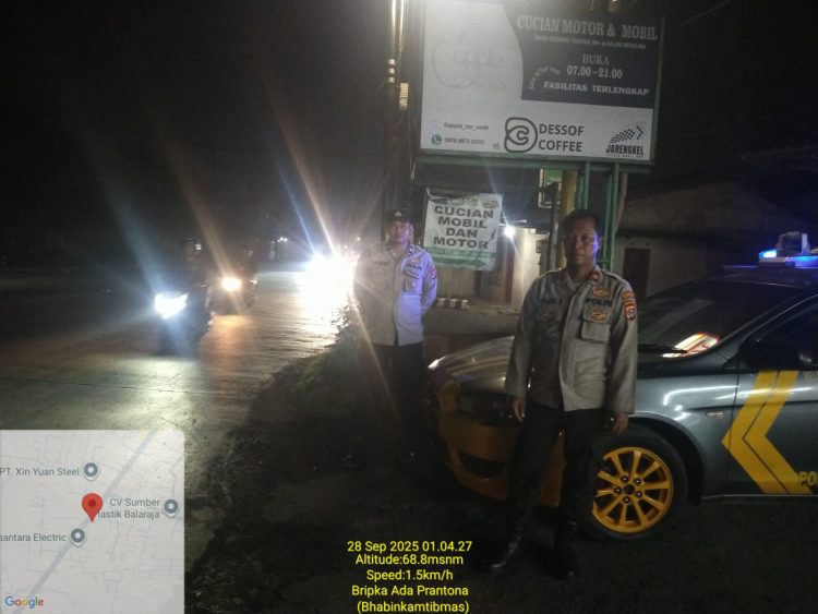 Polsek Cikupa Gelar Ronda Siskamling Bersama Warga di Desa Budimulya