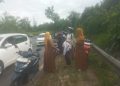 Solar Tumpah di Jalan Lintas Barat Batu 16, Nyaris Telan Korban