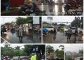 Personel Polresta Cirebon Tetap Atur Lalin Meski Diguyur Hujan, Sambil Patroli Cek Genangan Air dan Antisipasi Tawuran Remaja